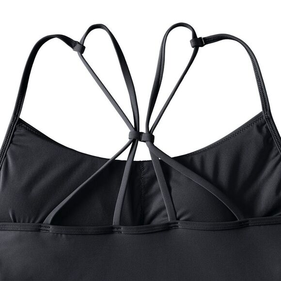 Land's End Tugless Luxe scoop neck X back tankini swimsuit top black Various - Picture 2 of 8